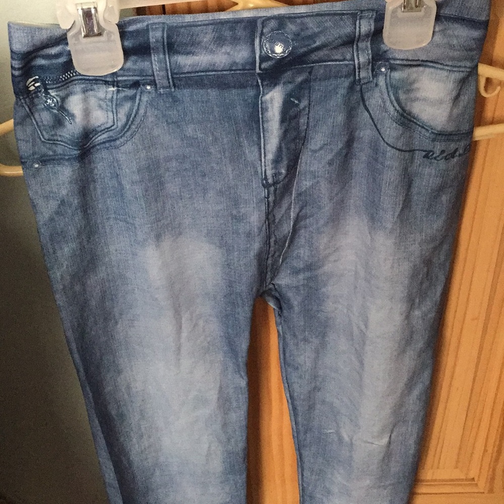 Mock jean leggings